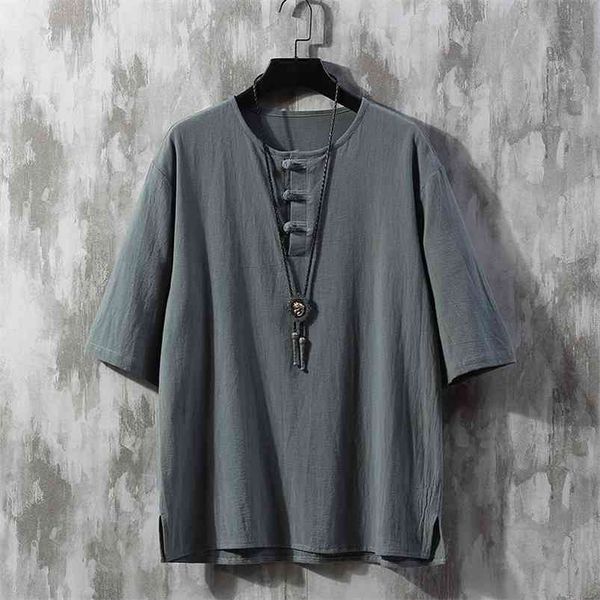 

chinese wind restoring ancient ways button loose cotton and linen men leisure joker 210706, White;black