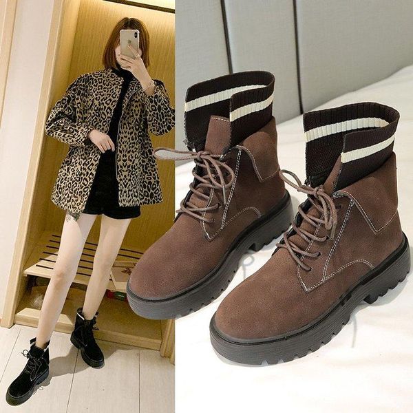 

boots 2021 spring autumn women's shoes mid-calf female british women naked fashion pu 35-40, Black