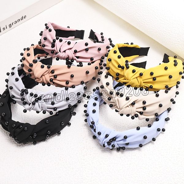 

vintage black bead headbands jewel bellas bezel hair bands for women hair clips turban headband girls hair accessories headwear opaska, Silver