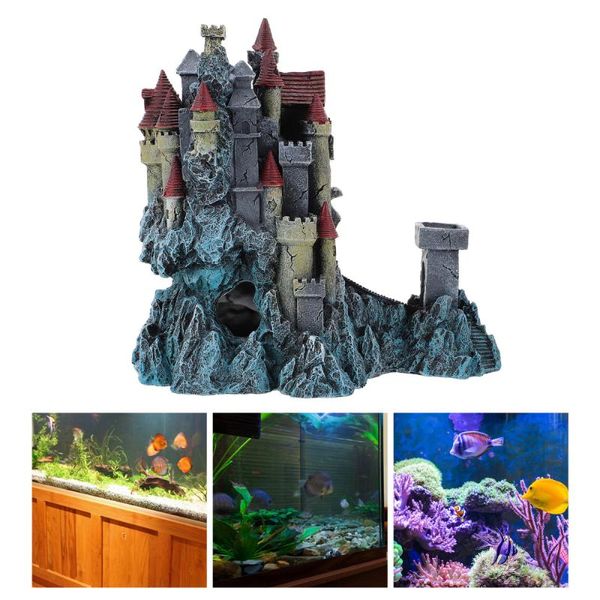 

decorations 1pc underwater landscape castle decor fish tank resin craft