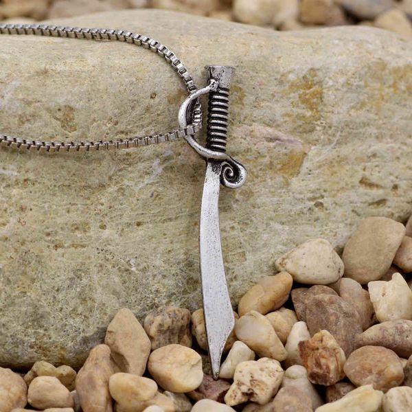 

new long sword personalized necklace, Silver