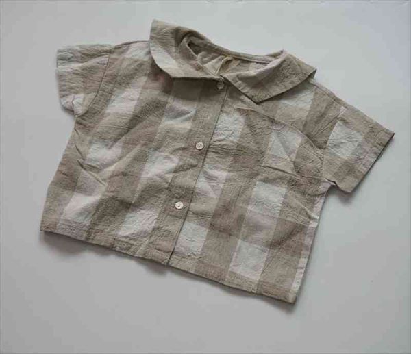 

summer korean style children cotton linen shirts loose casual short-sleeved blouses kids plaid shirts, White;black