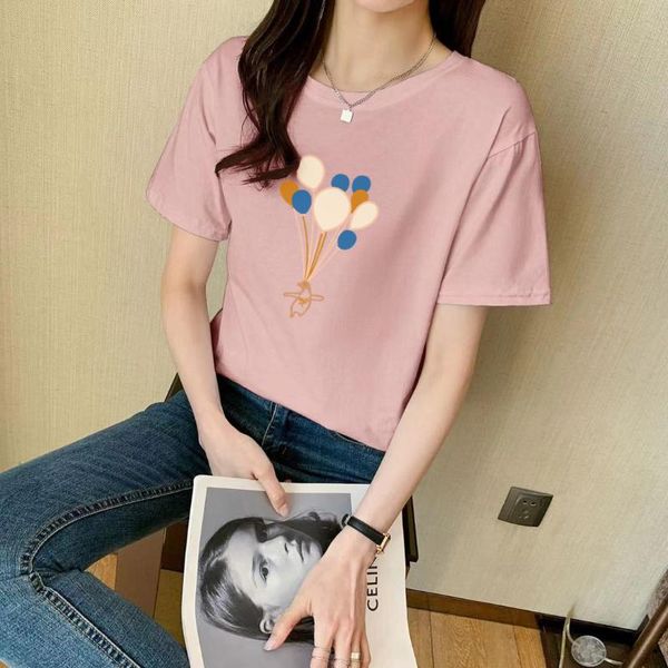 

summer korean white cotton t-shirt women pink short t shirt girls sleeve o neck purple oversized tshirt loose tees women's