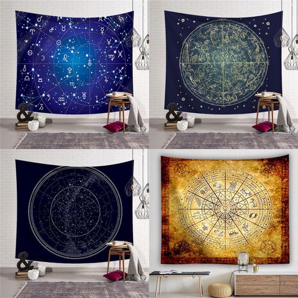 

tapestries drop tarot galaxy tapestry home decor wall hanging hippie polyester blanket fabric bedroom 180Ã230cm with 6m led light