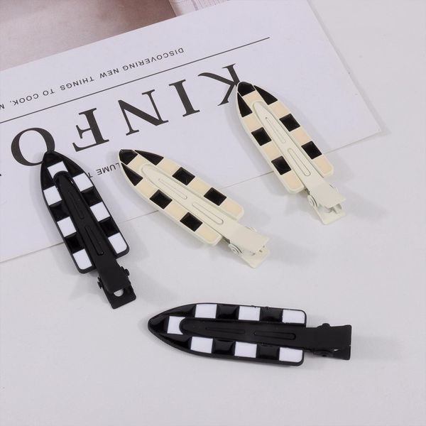 

black and white checkerboard ins style bb clip personalized side bangs word clip korean hairpin broken hair skull fluffy luxury clip, Golden;silver