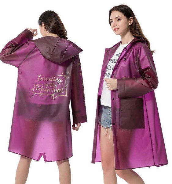 

women's raincoats fashion tpu poncho translucent waterproof grade student, Black