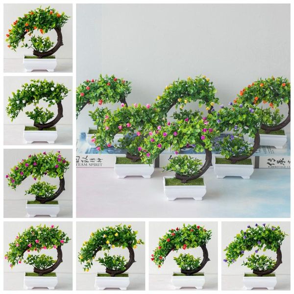 

decorative flowers & wreaths artificial green plants fake bonsai plant guest greeting wedding office flower home party el garden decor