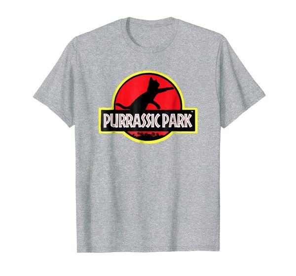 

jurassic tees - funny purrassic park cat tee shirt., White;black