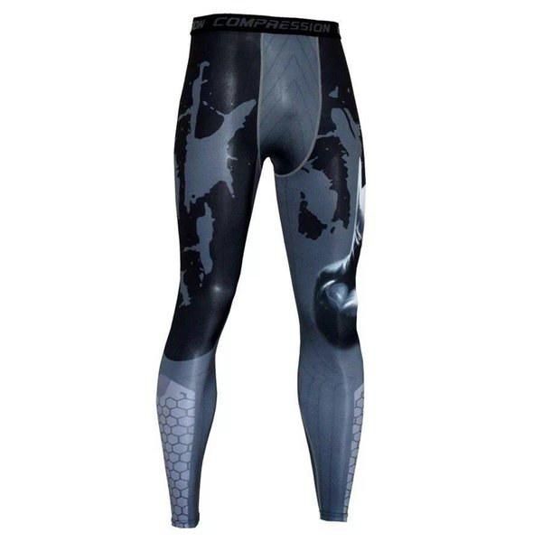 

mens compression quick drying pants sports running tights basketball gym bodybuilding joggers skinny leggings trousers long, Black