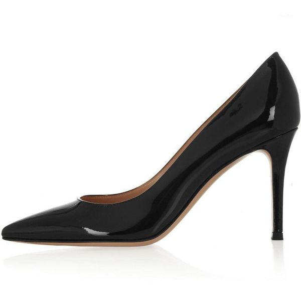 

dress shoes leather nightclub single high-heeled autumn black patent women1