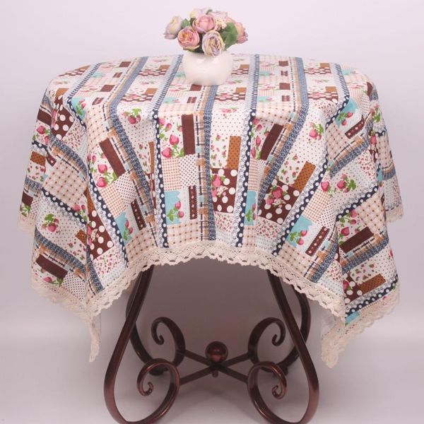 

table cloth curcya nordic style tablecloths for home decoration strawberry flowers printed cotton linen customize lace cover
