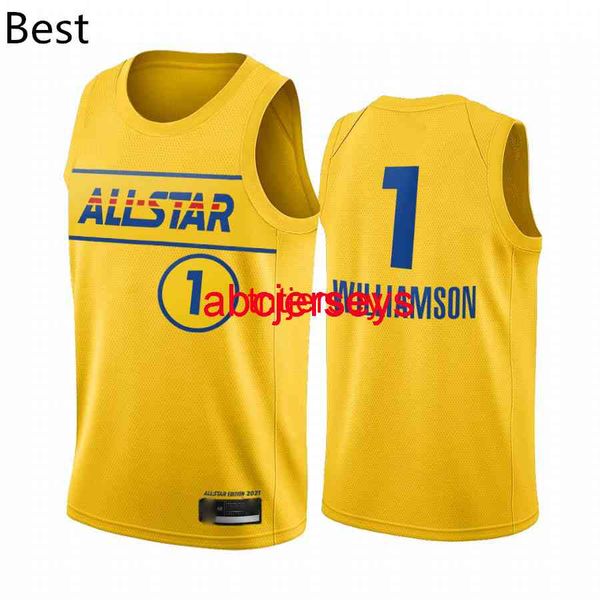 

2021 all-star zion1 williamson jersey blue gold western conference men women youth basketball jersey custom any name number xs-6xl, Black
