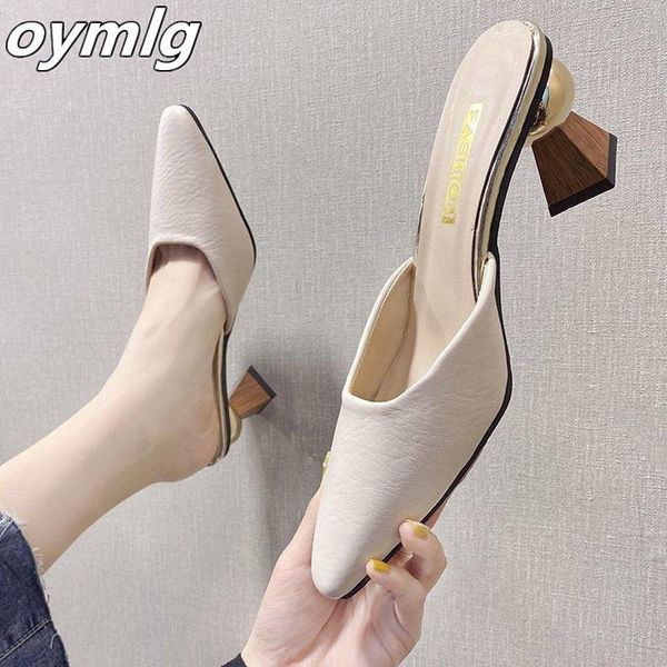 

2021 spring fashion high heels woman pumps shoes outside dress zapatillas mujer casa flip flop brand designer, Black
