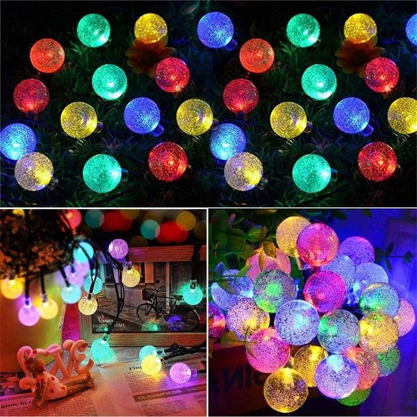 

solar lamps lamp string led fairy warm lights power two functions garlands garden christmas decor light for outdoor.