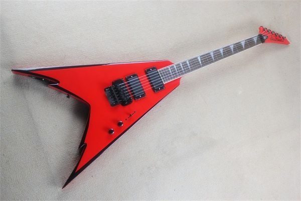 

guitars flyoung pro special-shaped v-shaped dovetail double swing 24 product electric guitar red and yellow can be directly sold by the manu