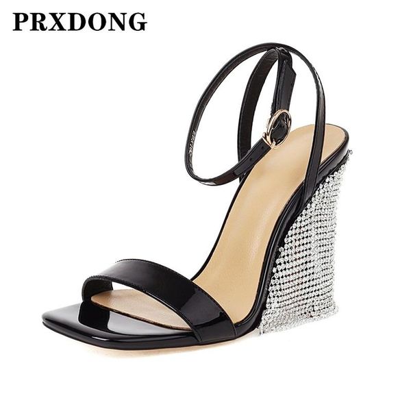 

dress shoes 2021 high heel sandals women crystal silver party wedding ladies gladiator size 34-43, Black