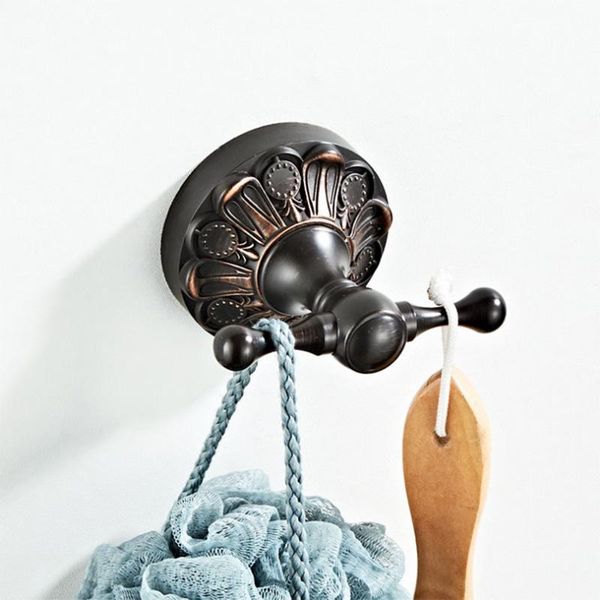 

robe hooks black bathroom hook vintage bronze wall mounted luxury double coat shelf cloth towel hanging creative