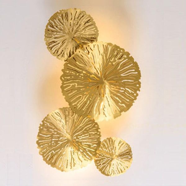 

wall lamps creative personality decoration living room background lights el stair golden copper lamp