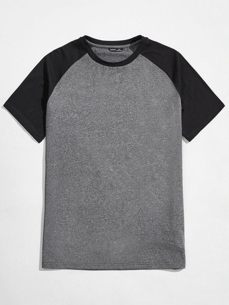 

men colorblock raglan sleeve tee o26y#, White;black