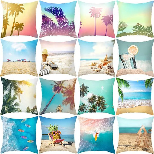 

pillow case 45x45cm summer beach polyester cushion cover sofa decorative covers throw home decoration pillowcase