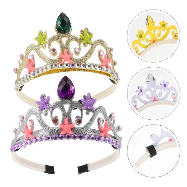 

party hats 2pcs birthday headdress crowns girl seastar hair decors