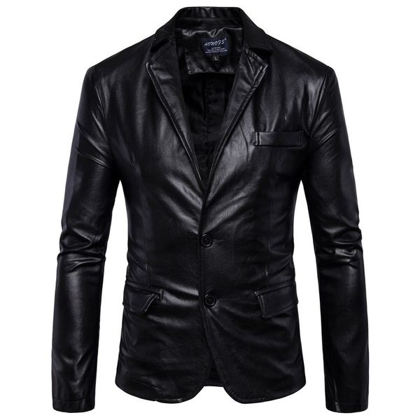 

men's 2 button leather fashion suit, black and brown motorcycle suede et, novelty