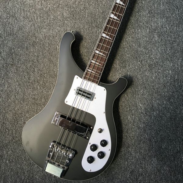 

new arrival 4 strings matte black electric bass guitar with white pickguard/binding,rosewood fretboard