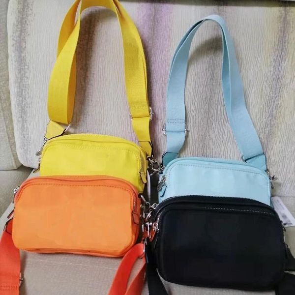 

evening bags 2021 designer women double-deck messenger bag nylon camera single shoulder wide cloth strap wallets bolso
