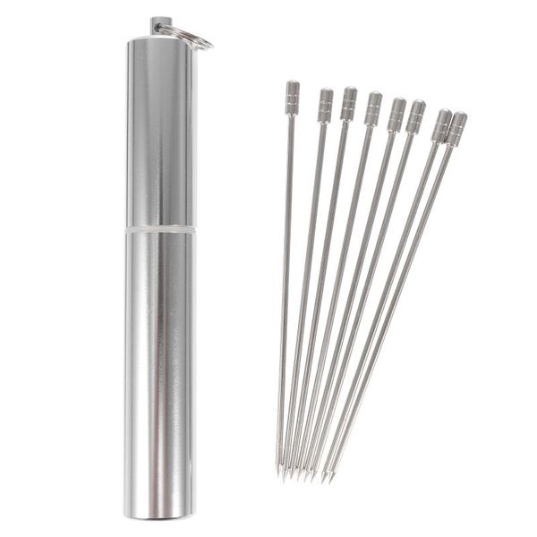 

decorative flowers & wreaths 1 set food picks stainless steel fruit sticks forks (assorted color)