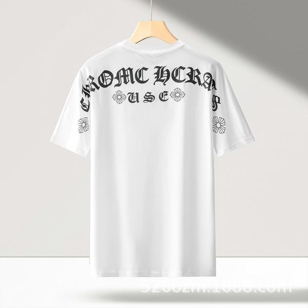 

crosin ch fashion croix color print heart hip hop couple loose crew neck short sleeve t-shirt brand afmc, White