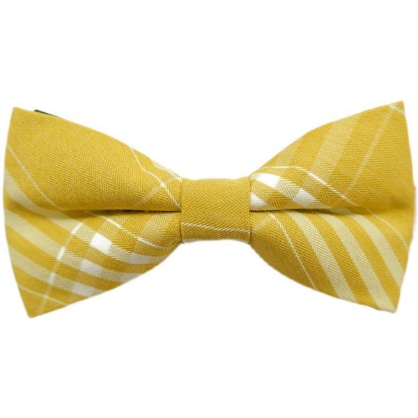 

bow ties men's casual formal wear cotton yellow tie plaid, Black;gray