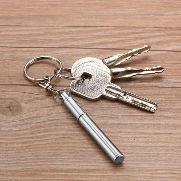 

ballpoint pens 1pc mini metal key ring steel pen creative point ball keychain tool keyring telescoping m0p4, Blue;orange