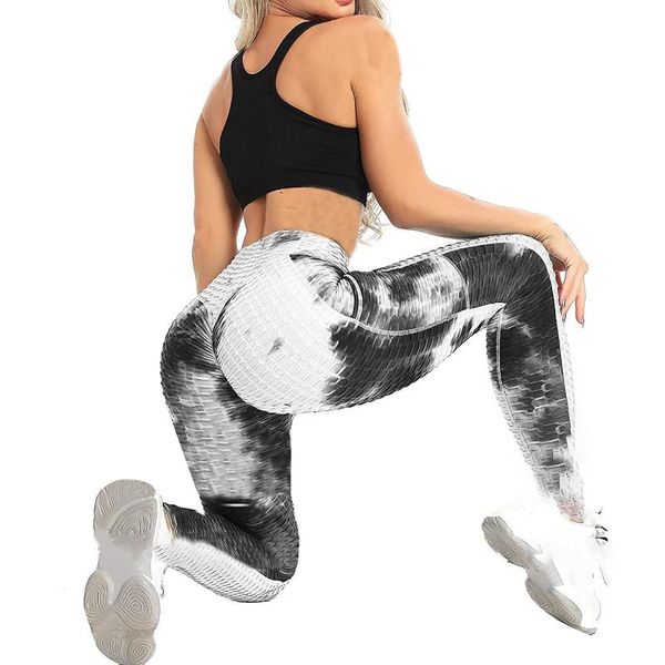 

tie-dye ink women gym yoga seamless pants sports clothes stretchy high waist athletic exercise fitness leggings activewear outfit
