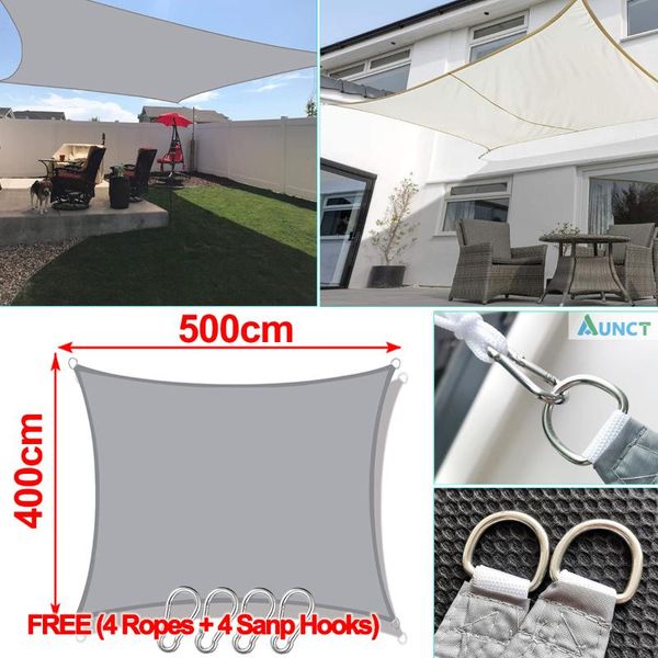 

shade 4x5m 300d oxford rectangle visor sun sail pool cover sunscreen awnings outdoor waterproof cloth gazebo canopy