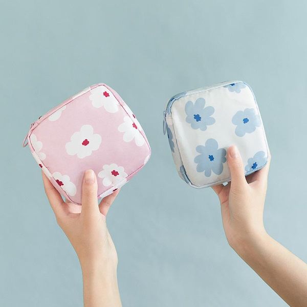 

flower sanitary pad pouch small beauty makeup bag canvas coin purse jewelry organizer storage case cosmetic bags & cases