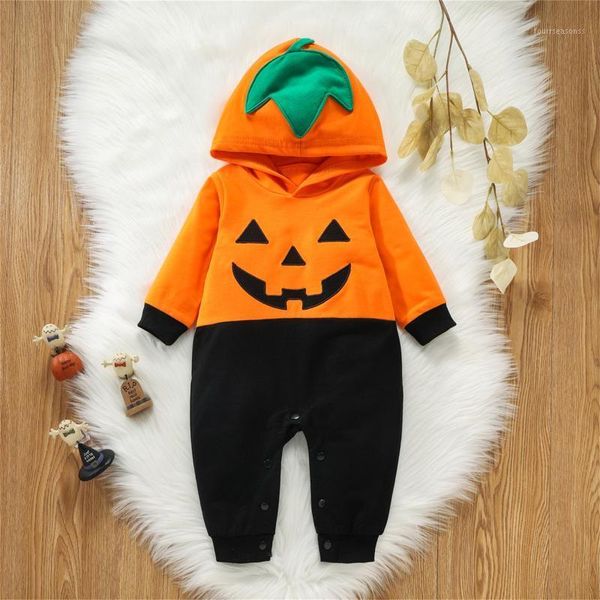 

jumpsuits toddler infant baby boys girls halloween pumpkin romper long sleeve jumpsuit orange cute costume for kids1, Blue