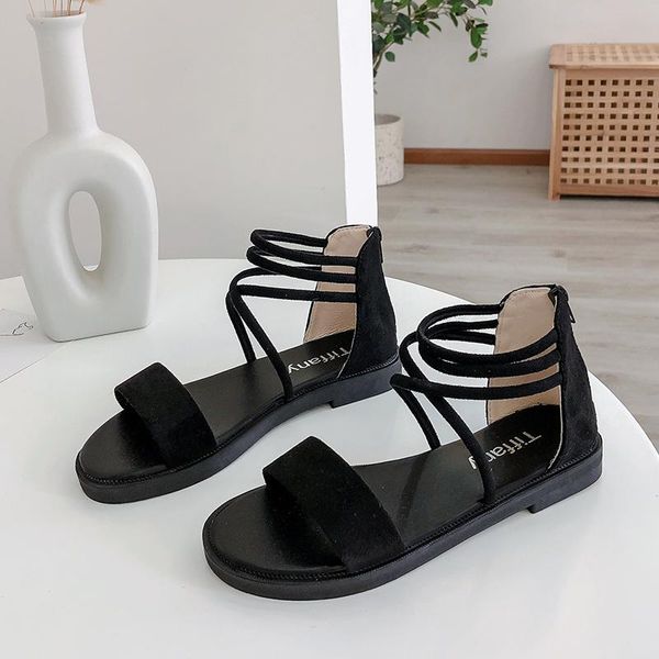 

sandals women summer flat 2021 open-toed slides casual beach outdoor female drop suppliers usa, Black