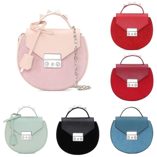 

leather women's hand straddle small bag frosted chain rivet bag purse