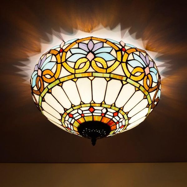 

ceiling lights 40cm european-style vintage lovely tiffany colored glass bedroom corridor bathroom lamp