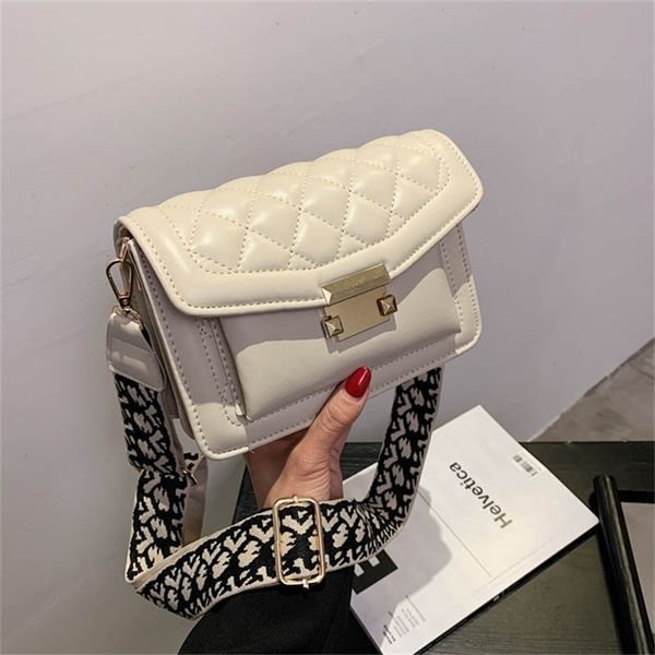 

sale 90% off small women's new trend lingge embroidered thread solid color small square bag wide shoulder belt single shoulder wholesal
