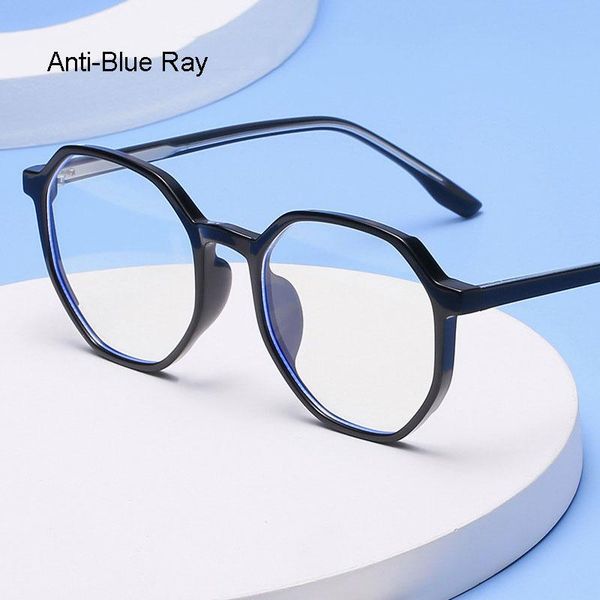 

fashion sunglasses frames retro full rim tr-90 frame glasses for man and woman with anti-blue light lenses myopia eyewear optical spectacles, Black