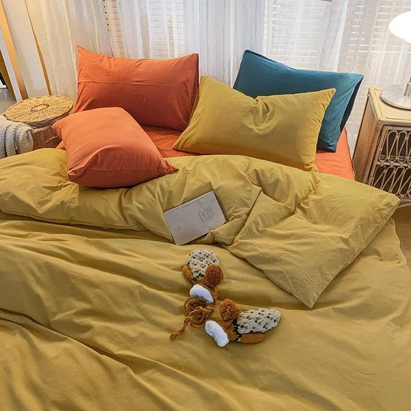 Nordic Simples Bedding Conjunto de algodão de inverno macio tamanho de quarto duplo quarto de quarto Ropa de Cama Home Textile DB60CD Conjuntos