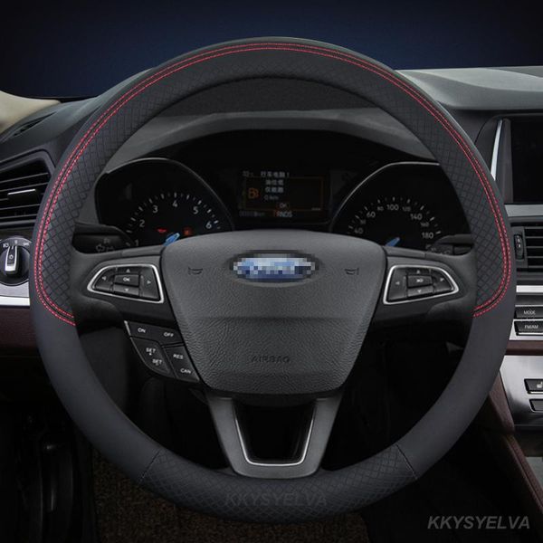 

steering wheel covers microfiber leather 38cm car cover anti-slip for focus 2 3 1 auto interior accessories