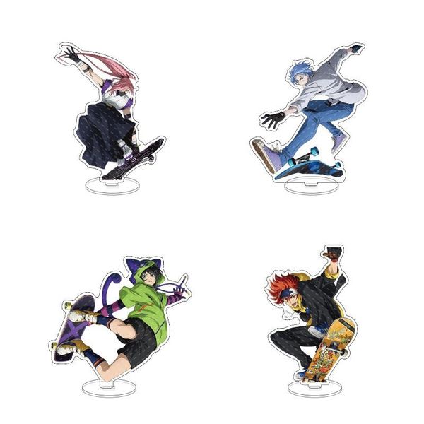 

keychains anime sk eight sk8 the infinity figure reki snow miya cherry blossom cosplay acrylic stand model plate desk decor standing sign, Silver