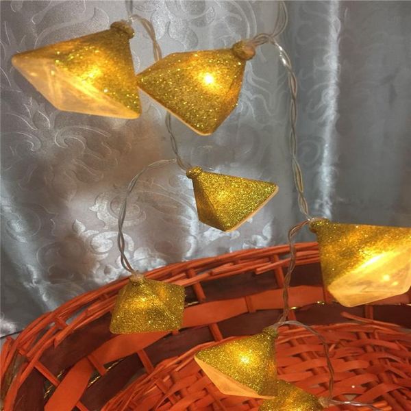 

strips christmas decoration lights golden diamond string santa claus led glitter gems
