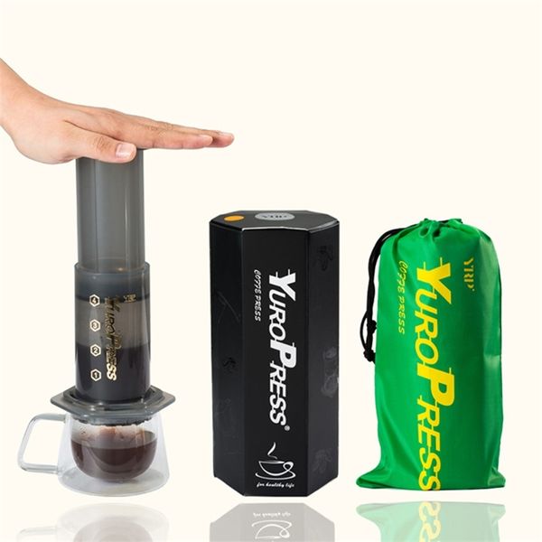 Macchina per caffè portatile da 350 ml Macchina per caffè espresso French Press Famiglia fai da te Pot Macchina per aria Filtri Carta all'aperto Touris 210423