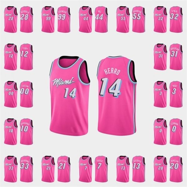 

Miami\rHeat\rMen Goran Dragic Bam Ado Hassan Whiteside Jimmy Butler Tyler Herro\rNBA Pink Custom Earned Jersey, Color1