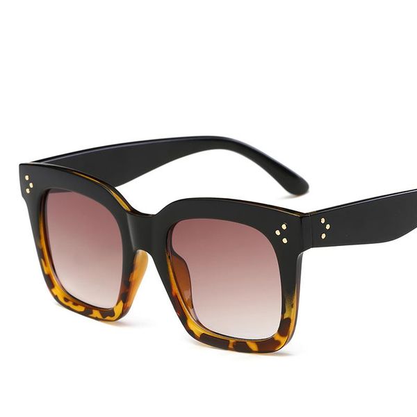 Солнцезащитные очки черные ясные негабаритные квадратные солнцезащитные очки женщины градиент летний стиль классический солнце
