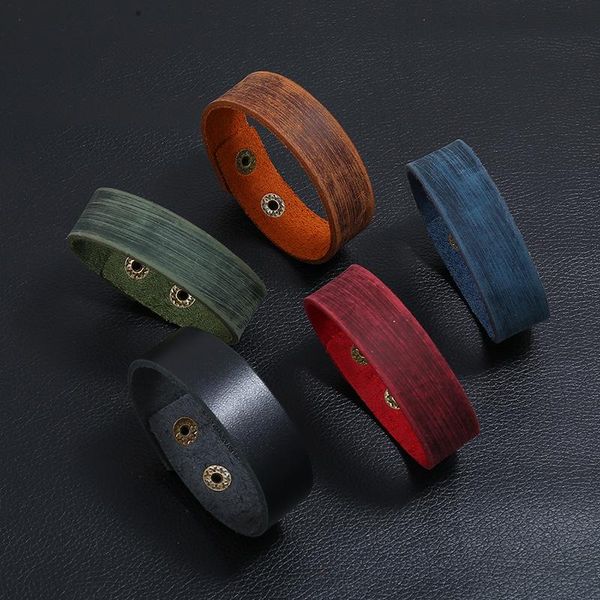 

tennis vintage cuff leather men's bracelets wrap genuine adjustable wristband for male jewelry 2cm width, Golden;silver