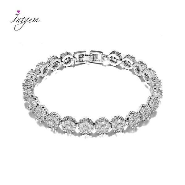 

link, chain shiny bracelet bangles white zircon jewelry gift wedding party wholesale charm luxury bracelets for women, Black